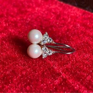 pearl and diamond droplet earrings, vintage